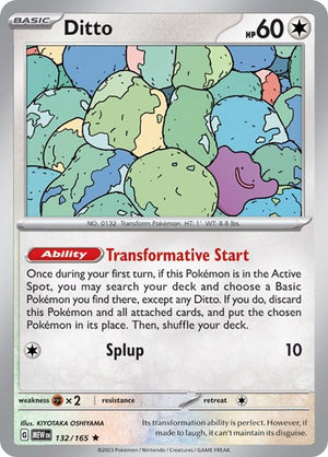 Pokemon TCG - SV: Scarlet & Violet 151 - Ditto - 132/165 - Reverse Holofoil