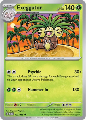 Pokemon TCG - SV: Scarlet & Violet 151 - Exeggutor - 103/165