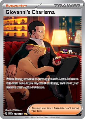 Pokemon TCG - SV: Scarlet & Violet 151 - Giovanni's Charisma - 204/165 - Holofoil