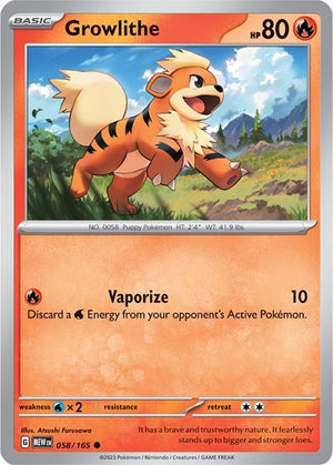 Pokemon TCG - SV: Scarlet & Violet 151 - Growlithe - 058/165