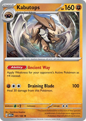 Pokemon TCG - SV: Scarlet & Violet 151 - Kabutops - 141/165 - Reverse Holofoil