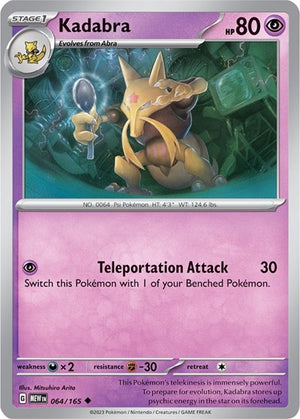 Pokemon TCG - SV: Scarlet & Violet 151 - Kadabra - 064/165