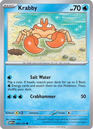 Pokemon TCG - SV: Scarlet & Violet 151 - Krabby - 098/165