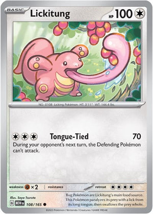 Pokemon TCG - SV: Scarlet & Violet 151 - Lickitung - 108/165 - Reverse Holofoil