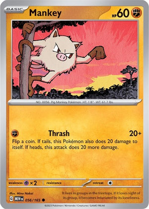 Pokemon TCG - SV: Scarlet & Violet 151 - Mankey - 056/165 - Reverse Holofoil