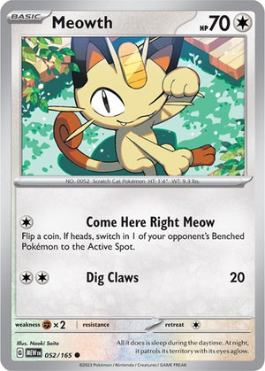 Pokemon TCG - SV: Scarlet & Violet 151 - Meowth - 052/165 - Reverse Holofoil