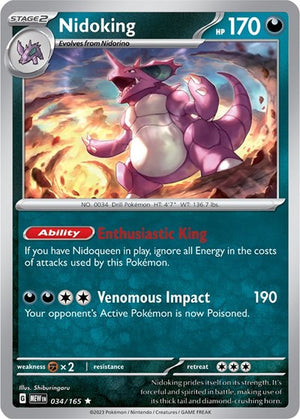 Pokemon TCG - SV: Scarlet & Violet 151 - Nidoking - 034/165 - Holofoil