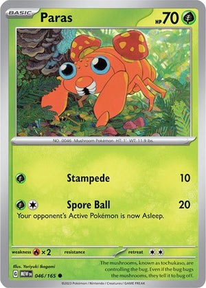Pokemon TCG - SV: Scarlet & Violet 151 - Paras - 046/165