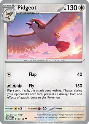 Pokemon TCG - SV: Scarlet & Violet 151 - Pidgeot - 018/165 - Reverse Holofoil