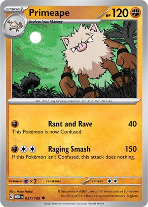 Pokemon TCG - SV: Scarlet & Violet 151 - Primeape - 057/165