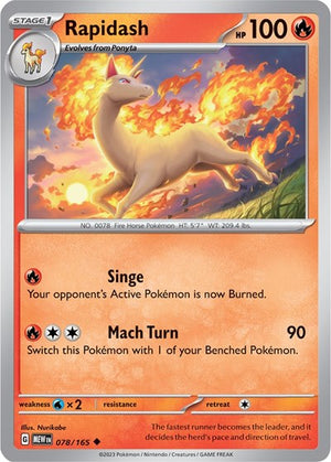 Pokemon TCG - SV: Scarlet & Violet 151 - Rapidash - 078/165 - Reverse Holofoil