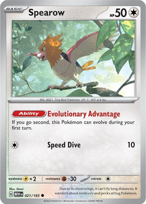 Pokemon TCG - SV: Scarlet & Violet 151 - Spearow - 021/165 - Reverse Holofoil