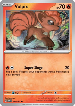 Pokemon TCG - SV: Scarlet & Violet 151 - Vulpix - 037/165 - Reverse Holofoil