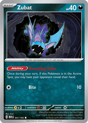 Pokemon TCG - SV: Scarlet & Violet 151 - Zubat - 041/165 - Reverse Holofoil