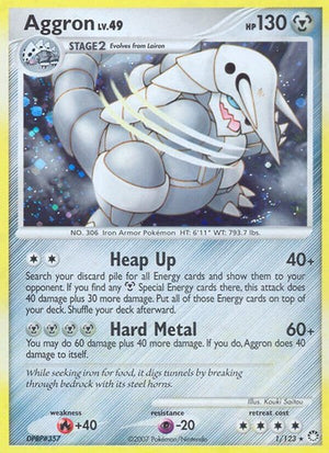 Pokemon TCG - Mysterious Treasures - Aggron - 1/123 - Reverse Holofoil