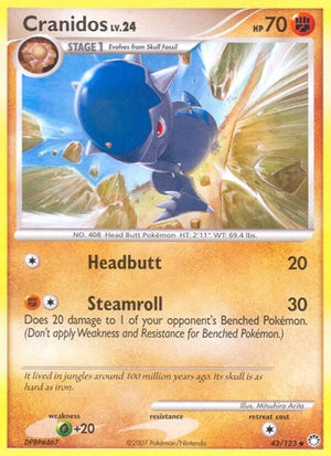 Pokemon TCG - Mysterious Treasures - Cranidos - 43/123 - Reverse Holofoil