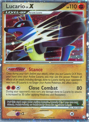 Pokemon TCG - Mysterious Treasures - Lucario LV.X - 122/123 - Holofoil