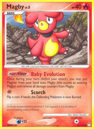 Pokemon TCG - Mysterious Treasures - Magby - 88/123 - Reverse Holofoil