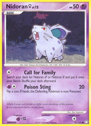 Pokemon TCG - Mysterious Treasures - Nidoran F - 91/123 - Reverse Holofoil