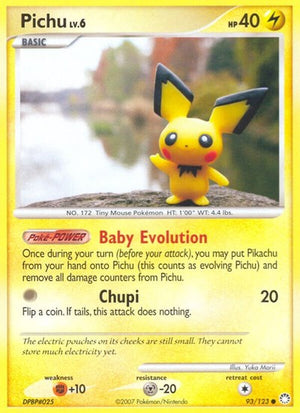 Pokemon TCG - Mysterious Treasures - Pichu - 93/123 - Reverse Holofoil