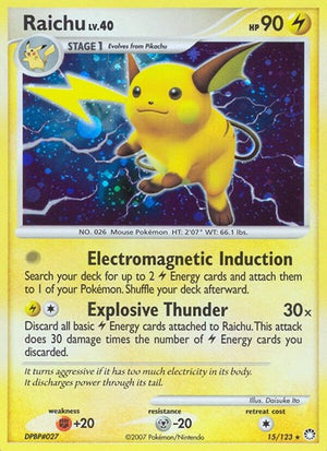 Pokemon TCG - Mysterious Treasures - Raichu - 15/123 - Holofoil