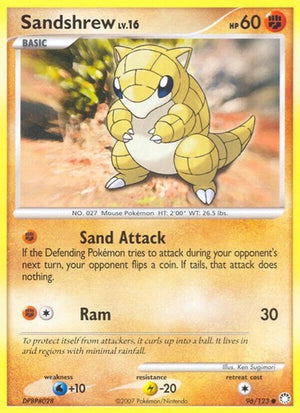 Pokemon TCG - Mysterious Treasures - Sandshrew - 96/123 - Reverse Holofoil