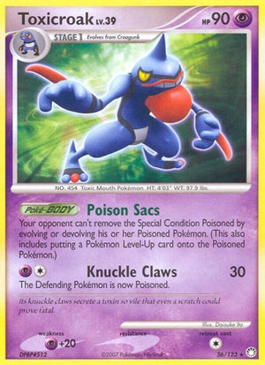 Pokemon TCG - Mysterious Treasures - Toxicroak - 36/123 - Reverse Holofoil