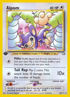 Pokemon TCG - Neo Genesis - Aipom - 026/111 - 1st Edition