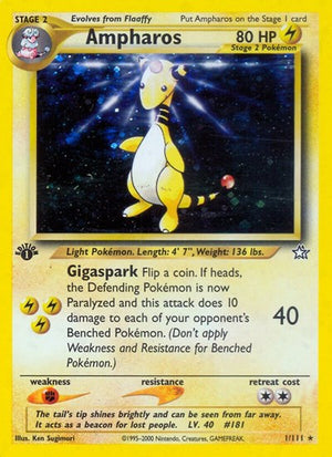 Pokemon TCG - Neo Genesis - Ampharos - 001/111 - Unlimited Holofoil