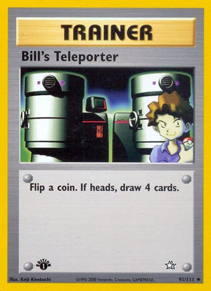 Pokemon TCG - Neo Genesis - Bill's Teleporter - 091/111 - 1st Edition