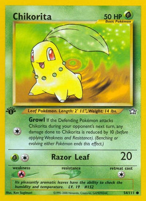 Pokemon TCG - Neo Genesis - Chikorita - 054/111 - 1st Edition