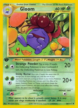 Pokemon TCG - Neo Genesis - Gloom - 036/111 - 1st Edition