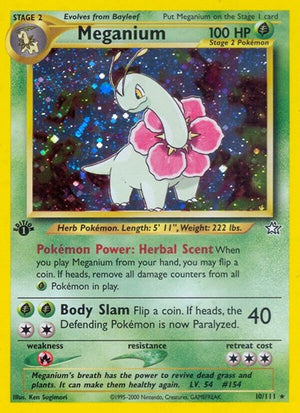 Pokemon TCG - Neo Genesis - Meganium - 010/111 - 1st Edition Holofoil