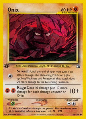 Pokemon TCG - Neo Genesis - Onix - 069/111 - 1st Edition