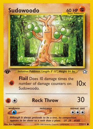 Pokemon TCG - Neo Genesis - Sudowoodo - 077/111 - 1st Edition