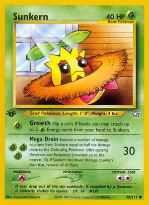Pokemon TCG - Neo Genesis - Sunkern - 078/111 - 1st Edition