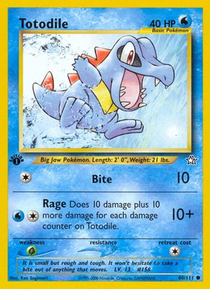 Pokemon TCG - Neo Genesis - Totodile - 080/111 - 1st Edition
