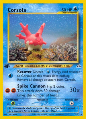 Pokemon TCG - Neo Discovery - Corsola - 37/75 - 1st Edition