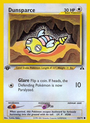 Pokemon TCG - Neo Discovery - Dunsparce - 54/75 - 1st Edition