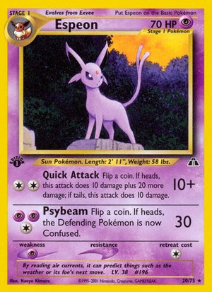 Pokemon TCG - Neo Discovery - Espeon - 20/75 - 1st Edition