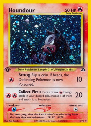 Pokemon TCG - Neo Discovery - Houndour - 05/75 - Unlimited Holofoil