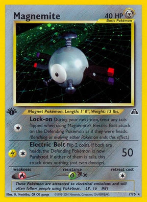 Pokemon TCG - Neo Discovery - Magnemite - 07/75 - 1st Edition Holofoil