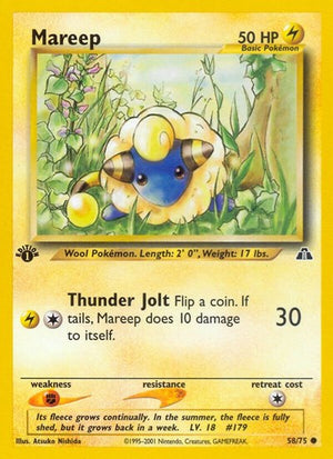 Pokemon TCG - Neo Discovery - Mareep - 58/75 - 1st Edition