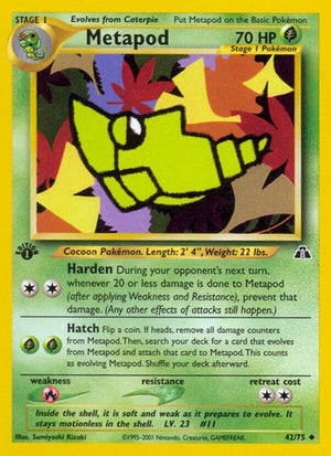 Pokemon TCG - Neo Discovery - Metapod - 42/75 - 1st Edition