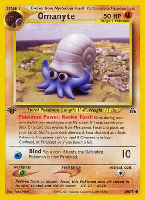 Pokemon TCG - Neo Discovery - Omanyte - 60/75 - Unlimited