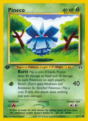 Pokemon TCG - Neo Discovery - Pineco - 61/75 - Unlimited