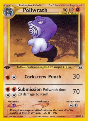 Pokemon TCG - Neo Discovery - Poliwrath - 28/75 - Unlimited