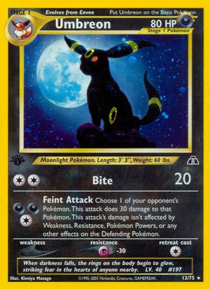 Pokemon TCG - Neo Discovery - Umbreon - 13/75 - Unlimited Holofoil