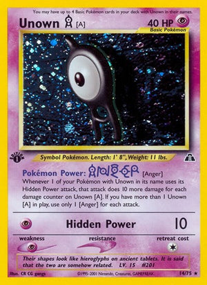 Pokemon TCG - Neo Discovery - Unown - 14/75 - Unlimited Holofoil