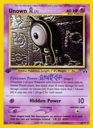 Pokemon TCG - Neo Discovery - Unown - 33/75 - Unlimited